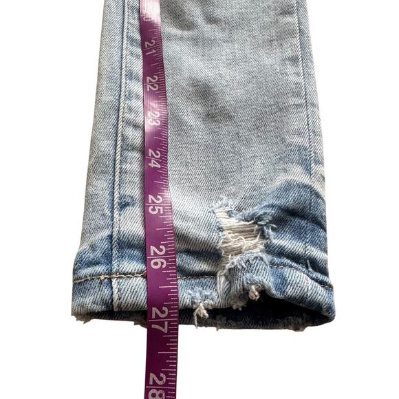 Vervet Skinny Jeans Women's Size 24 Blue Light wash distressed Button fly Grunge - Picture 9 of 15